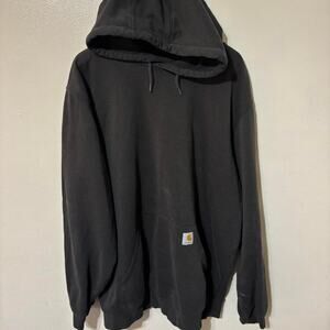 Carhartt Black Heavyweight Grunge Workwear Hoodie W/Sleeve Hit Size 2XL